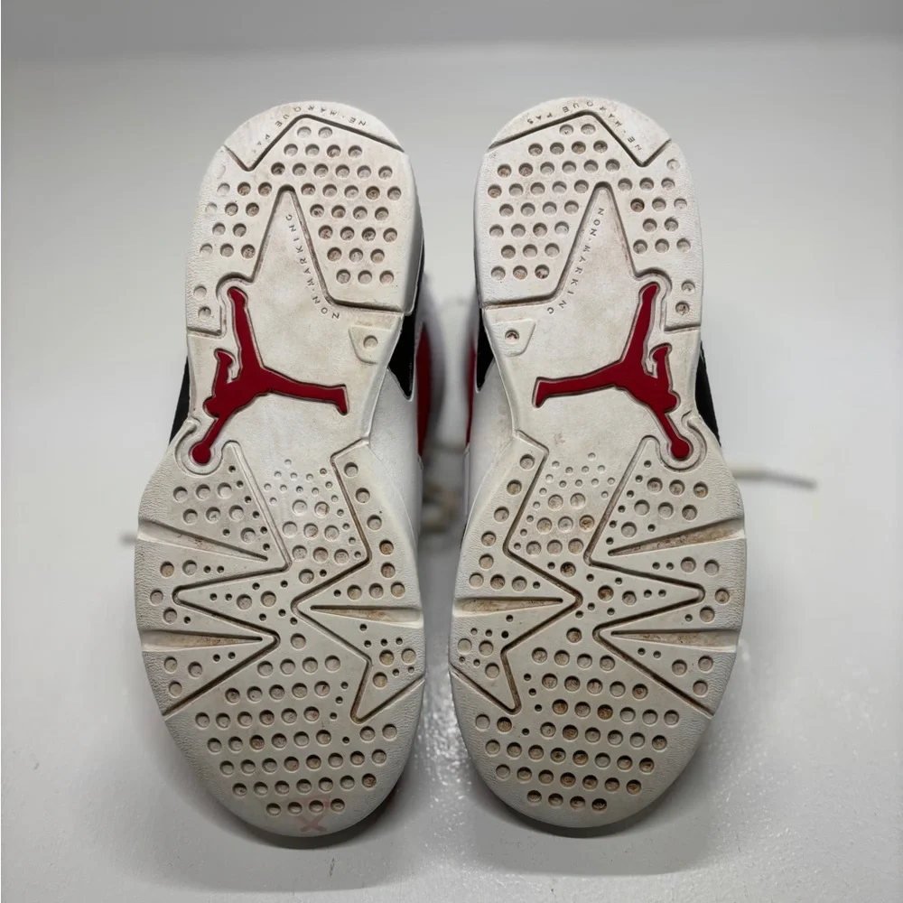 Kids Nike Air Jordan 6 Retro Carmine 13C Red White Black Youth Sneakers